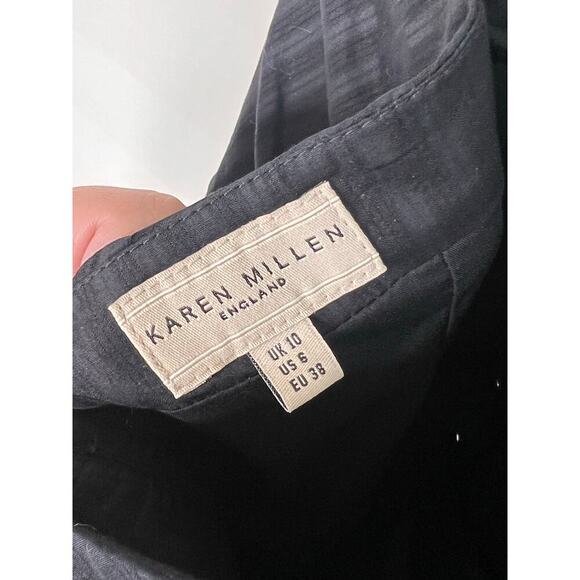 Karen Millen Striped Sleeveless Halter Neck Open Back Mini Dress Black Women's 6 - Picture 10 of 10